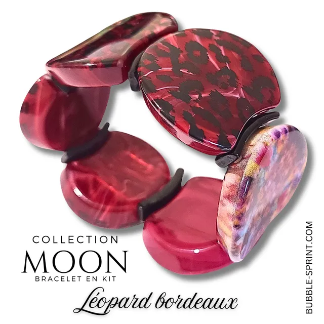ARTSHOP Kit Moon Léopard bordeaux kit bracelet sans aiguille
