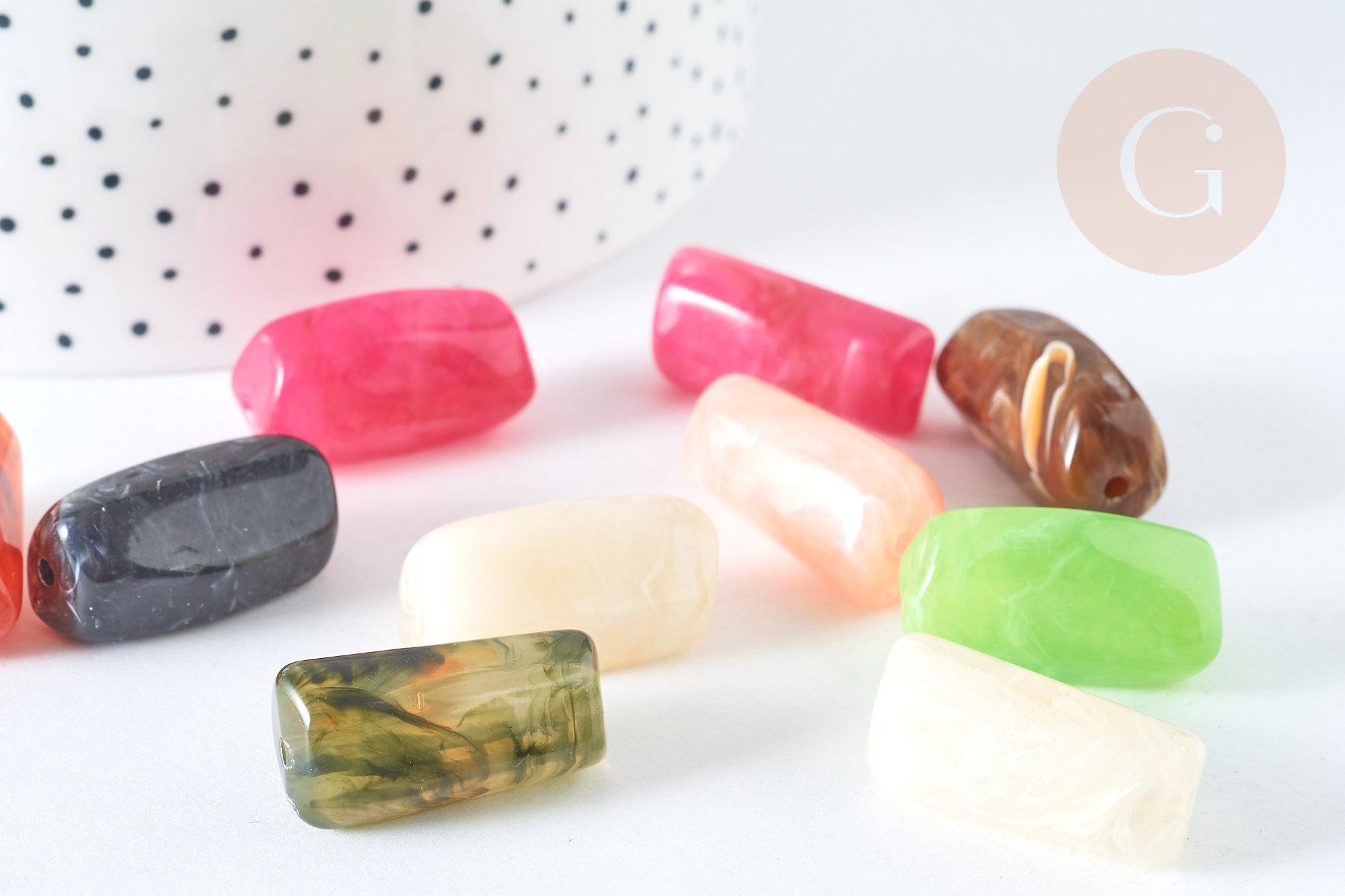 Gingerlily Perles tube G7274 perle acrylique multicolore 25mm x10