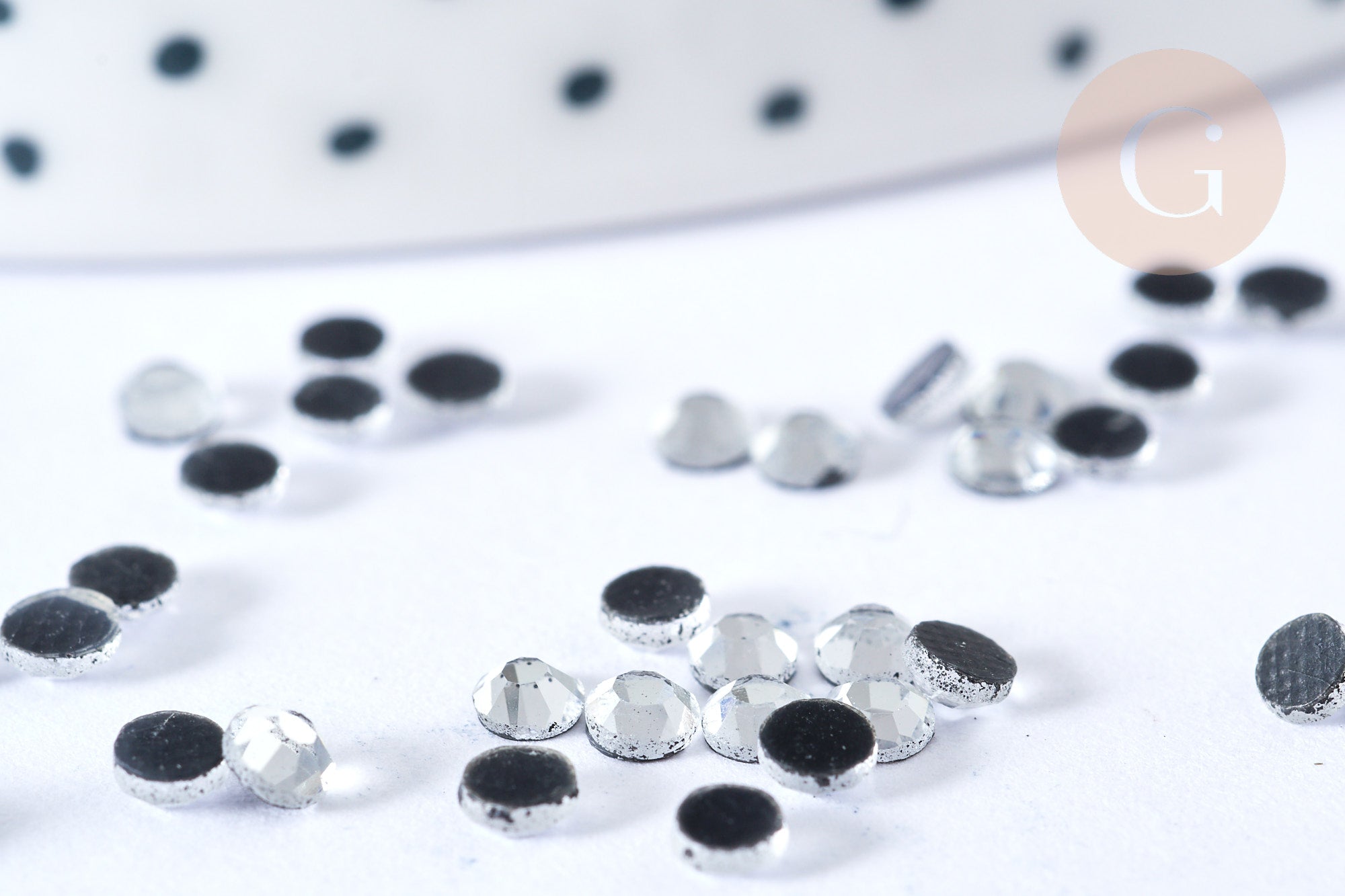 Gingerlily Cabochons strass cristal AB blanc 4,8mm 1g