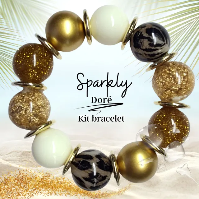 ARTSHOP Sparkly kit bracelet doré #9 boules 20mm
