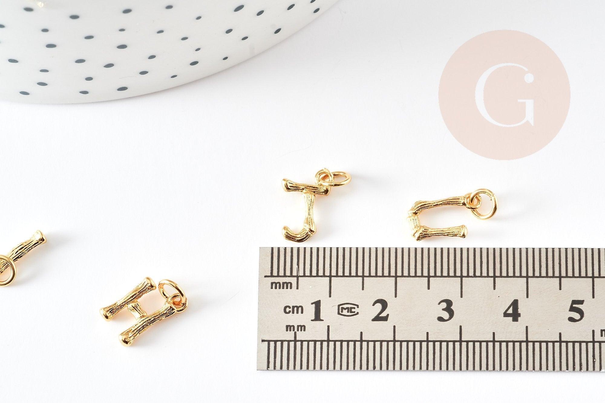 Gingerlily Pendentifs G9173 Breloque lettre bambou doré 12mm