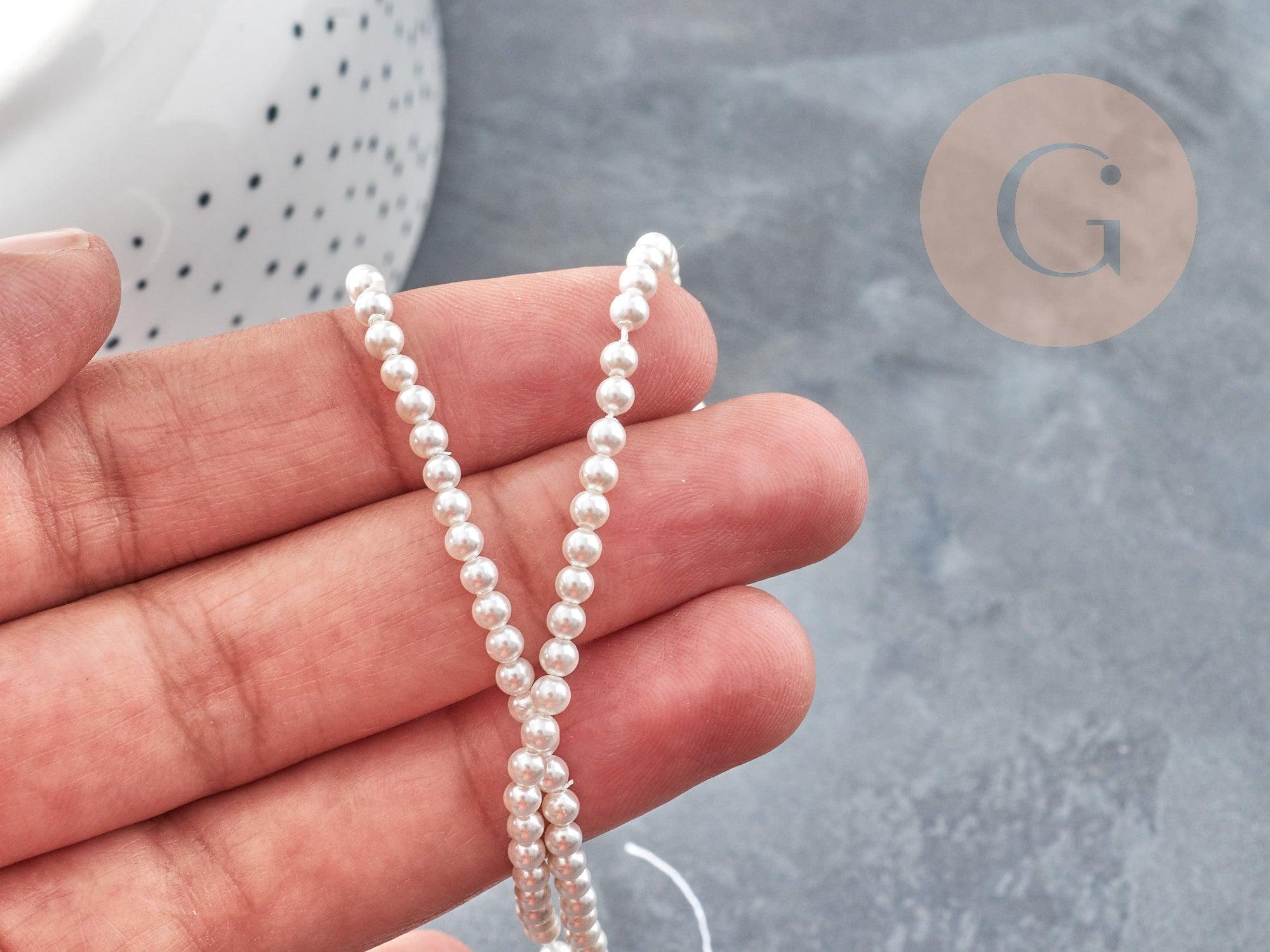 Gingerlily G9033 perles coquillage nacré blanc fil 40 cm