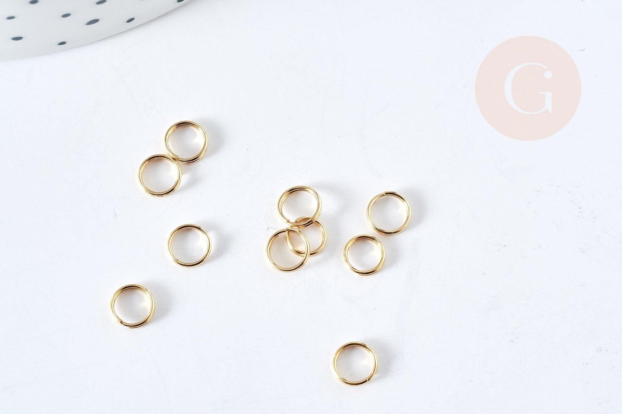 Gingerlily Apprêts G8481 anneaux doubles acier doré 5x1mm 2g