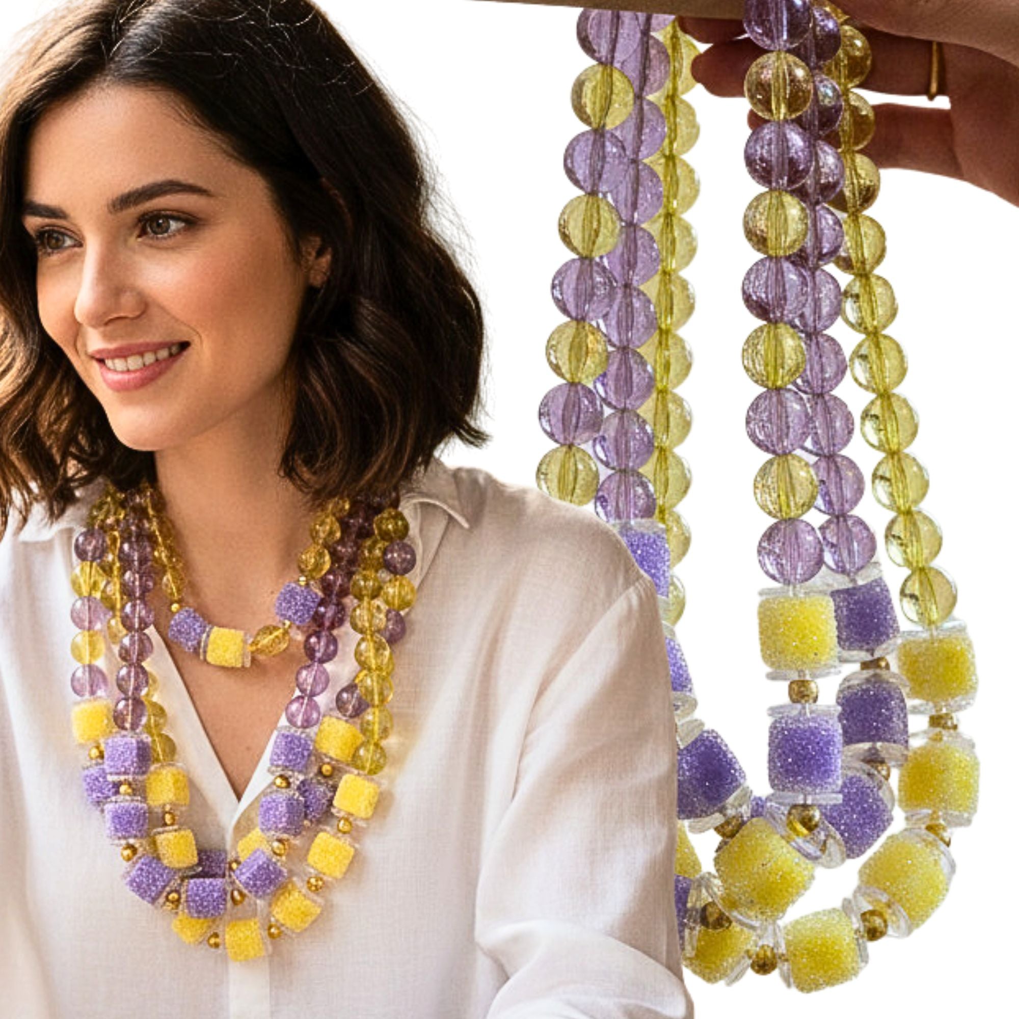 ARTSHOP Guimauve kit collier lilas cubes 50 cm