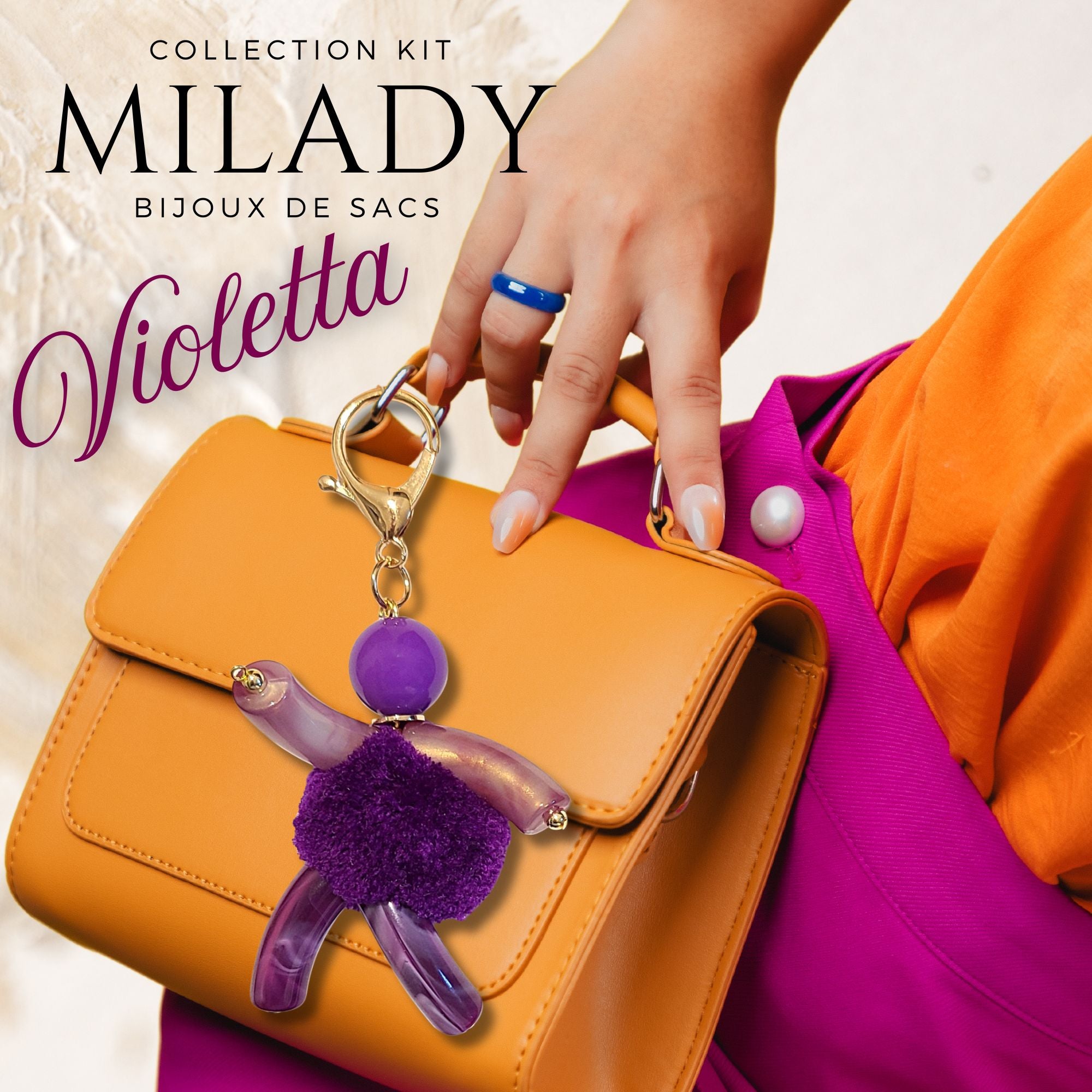 ARTSHOP Milady Violetta kit bijou de sac pompon