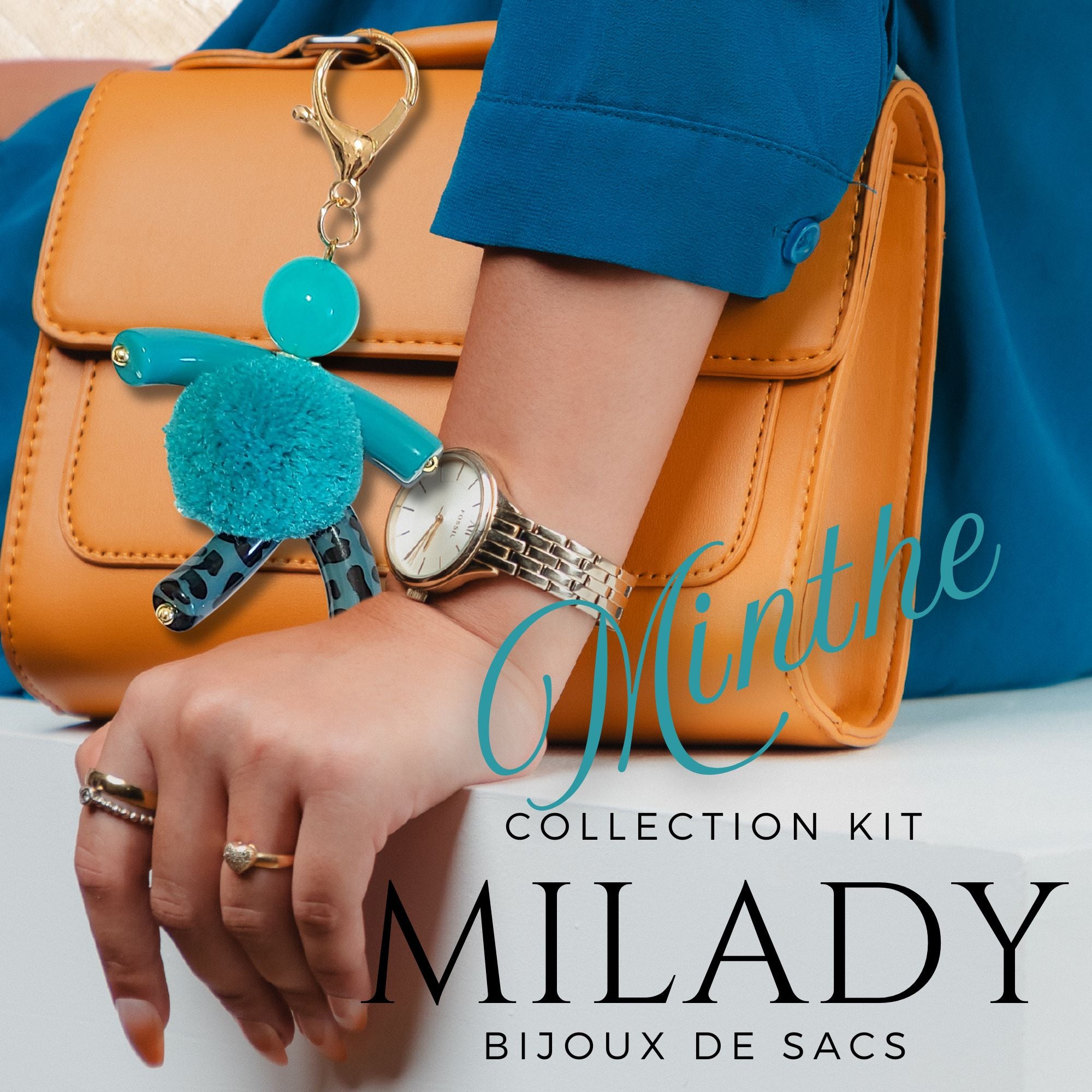 ARTSHOP Milady Minthe kit bijou de sac porte-cles pompon