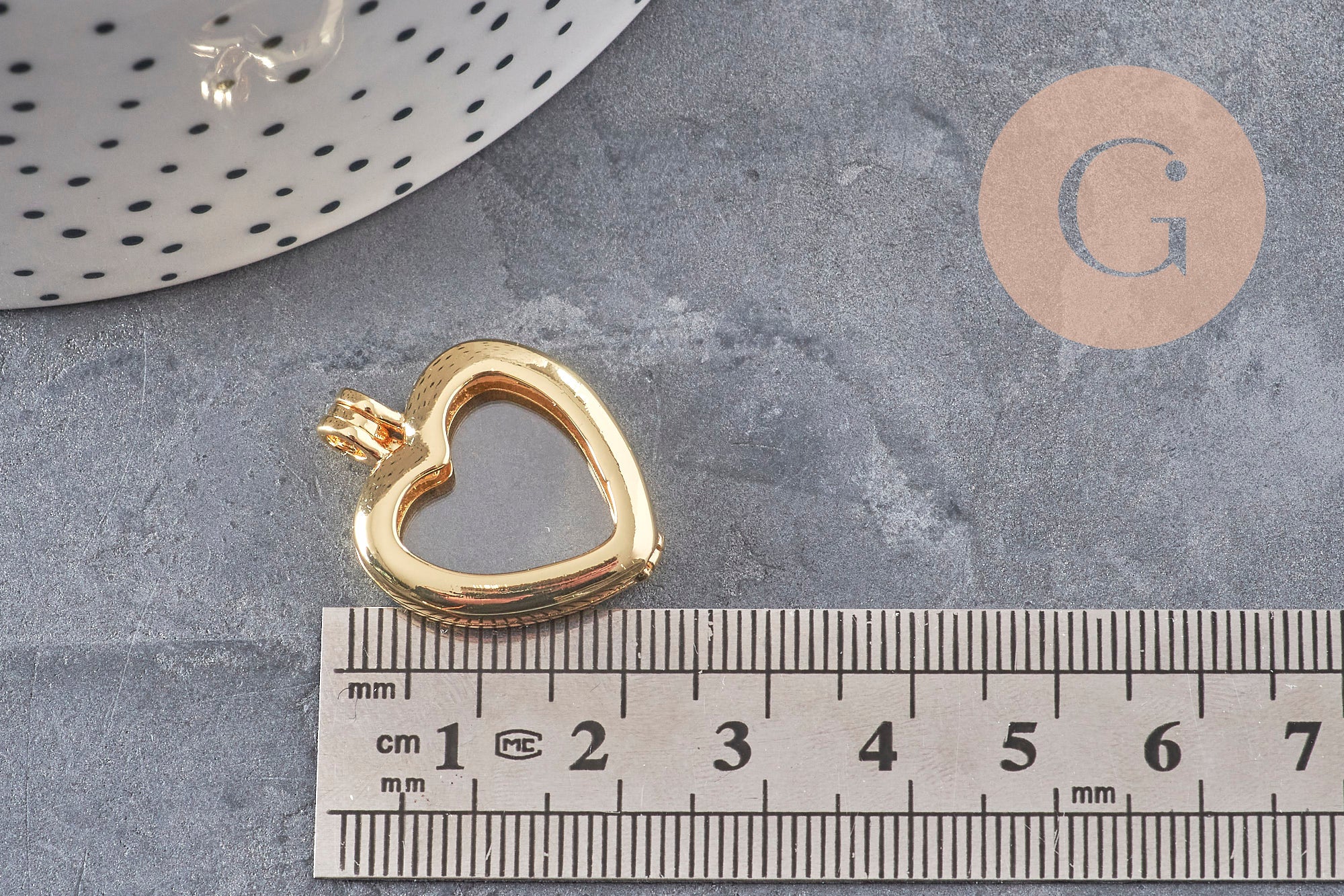 Gingerlily G11141 pendentif locket cœur doré 26mm à remplir