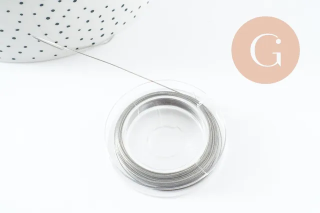 Gingerlily Fil câblé gainé acier inoxydable 0.45mm 10m x1
