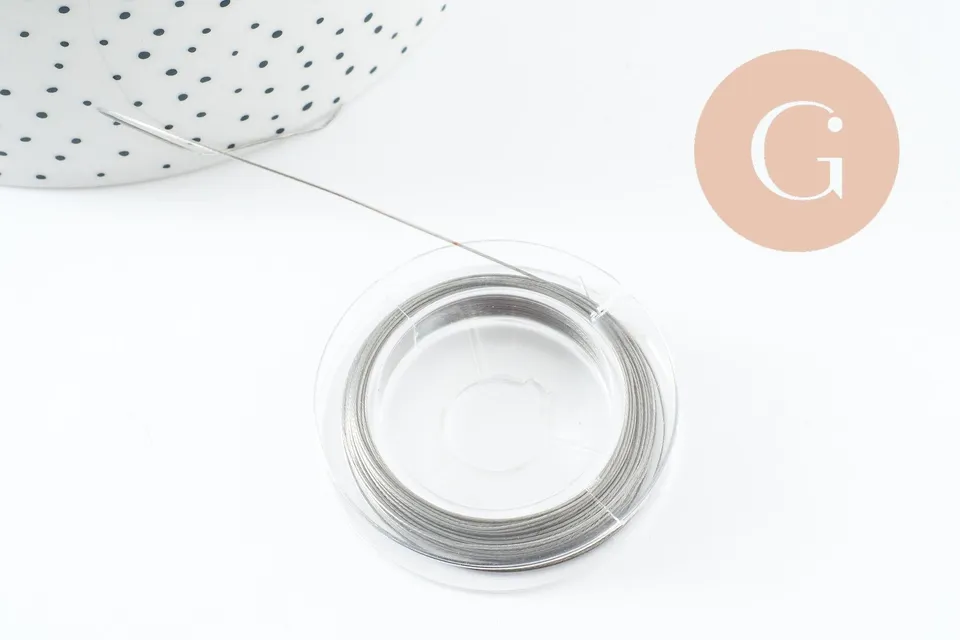 Gingerlily Fil câblé gainé acier inoxydable 0.45mm 10m x1