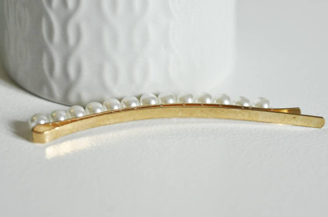 Gingerlily Support barrette perle dorée 85mm x1