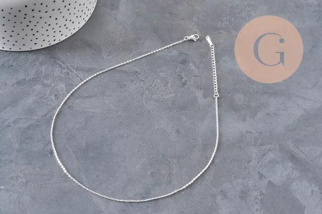 Gingerlily Chaînes collier forçat argenté 40cm 1,5mm x1