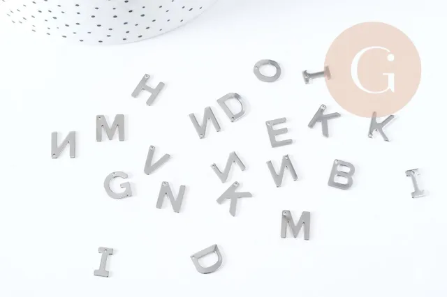 Gingerlily Pendentifs G8970 pendentif lettre A acier 11mm x1