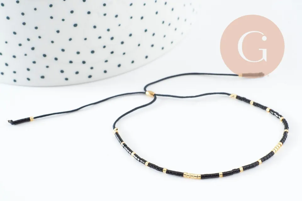 Gingerlily Perles bracelet rocaille japonaises réglable x1