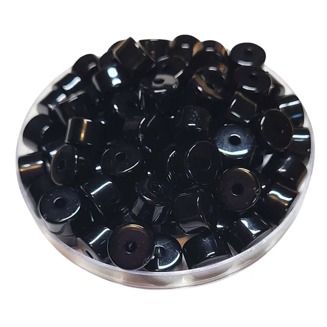 ARTSHOP 1/4 de tubes cylindre 18 perle résine noir 12MM x6