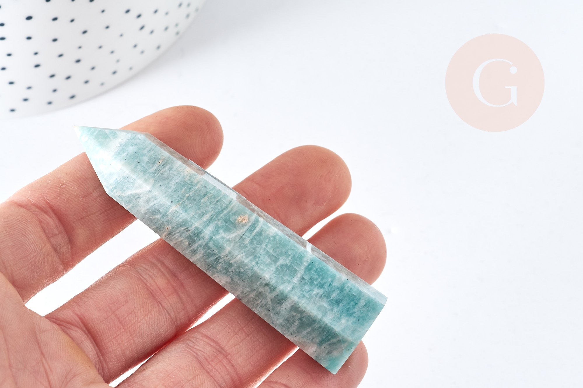 Gingerlily Perles pointe amazonite naturelle 70-80mm G8412