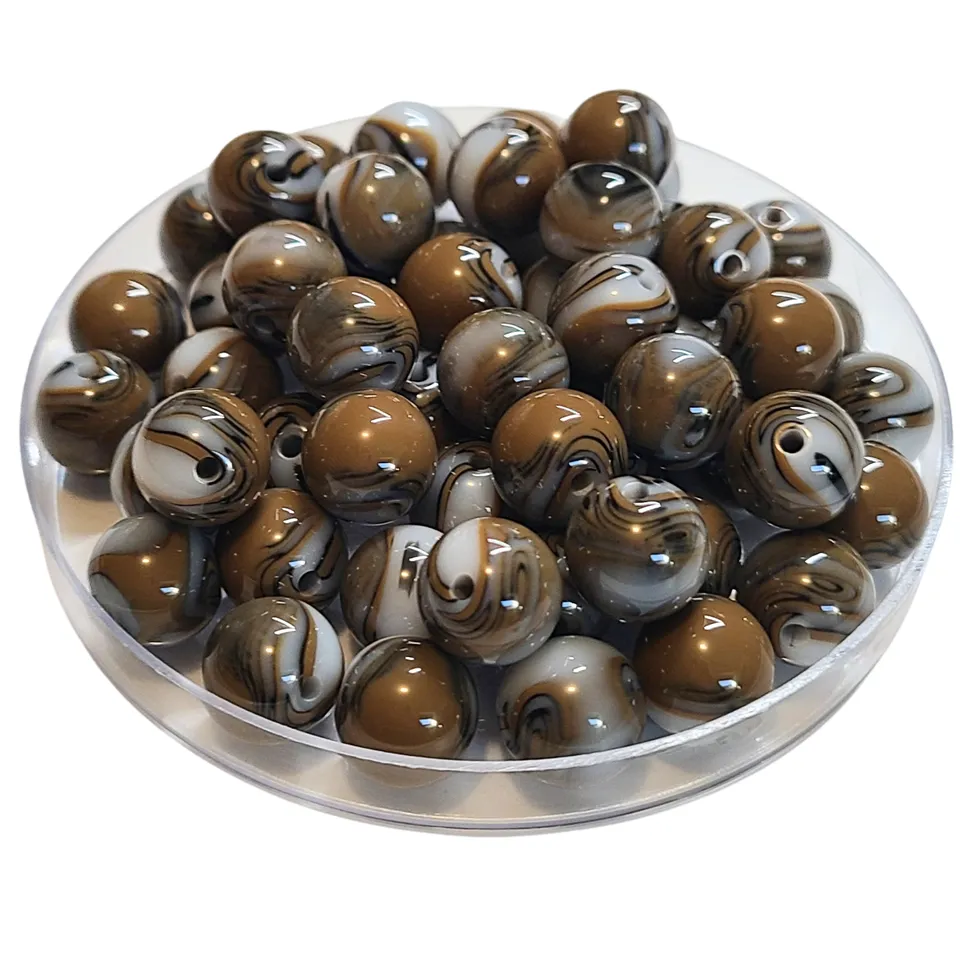 ARTSHOP Boules 12MM 344 perle swirl chocolat x20
