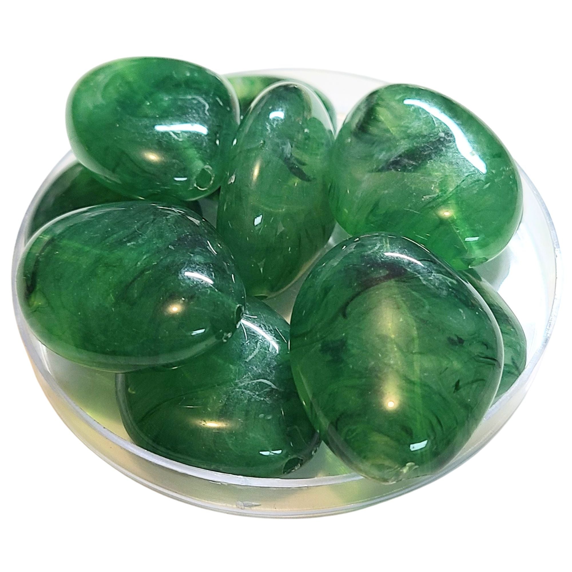 ARTSHOP Galets TIKA n°25 perle galet vert gazon marbré x1