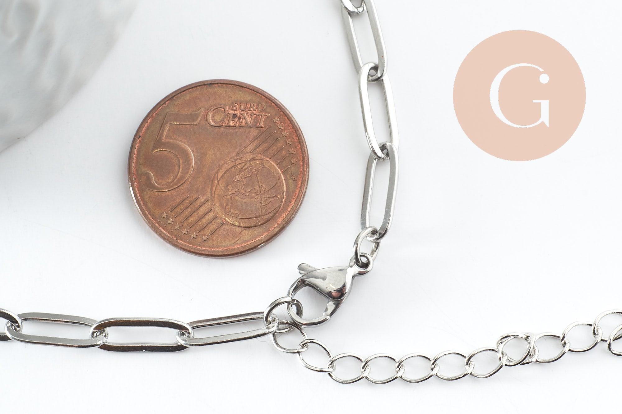Gingerlily Apprêts base bracelet rectangle acier 14,5cm G9497