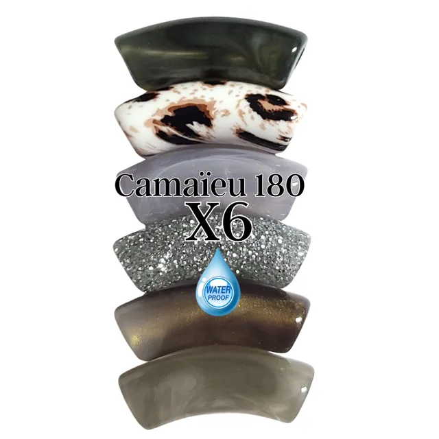 ARTSHOP Camaieu 180 Lot 6 Tubes Incurvés Gris 12 mm