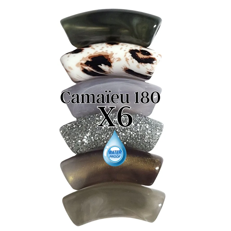 ARTSHOP Camaieu 180 Lot 6 Tubes Incurvés Gris 12 mm