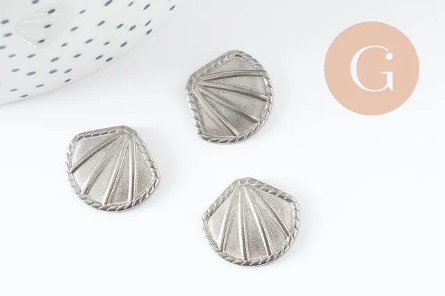 Gingerlily G10193 cabochon coquillage acier platine 18,5 mm