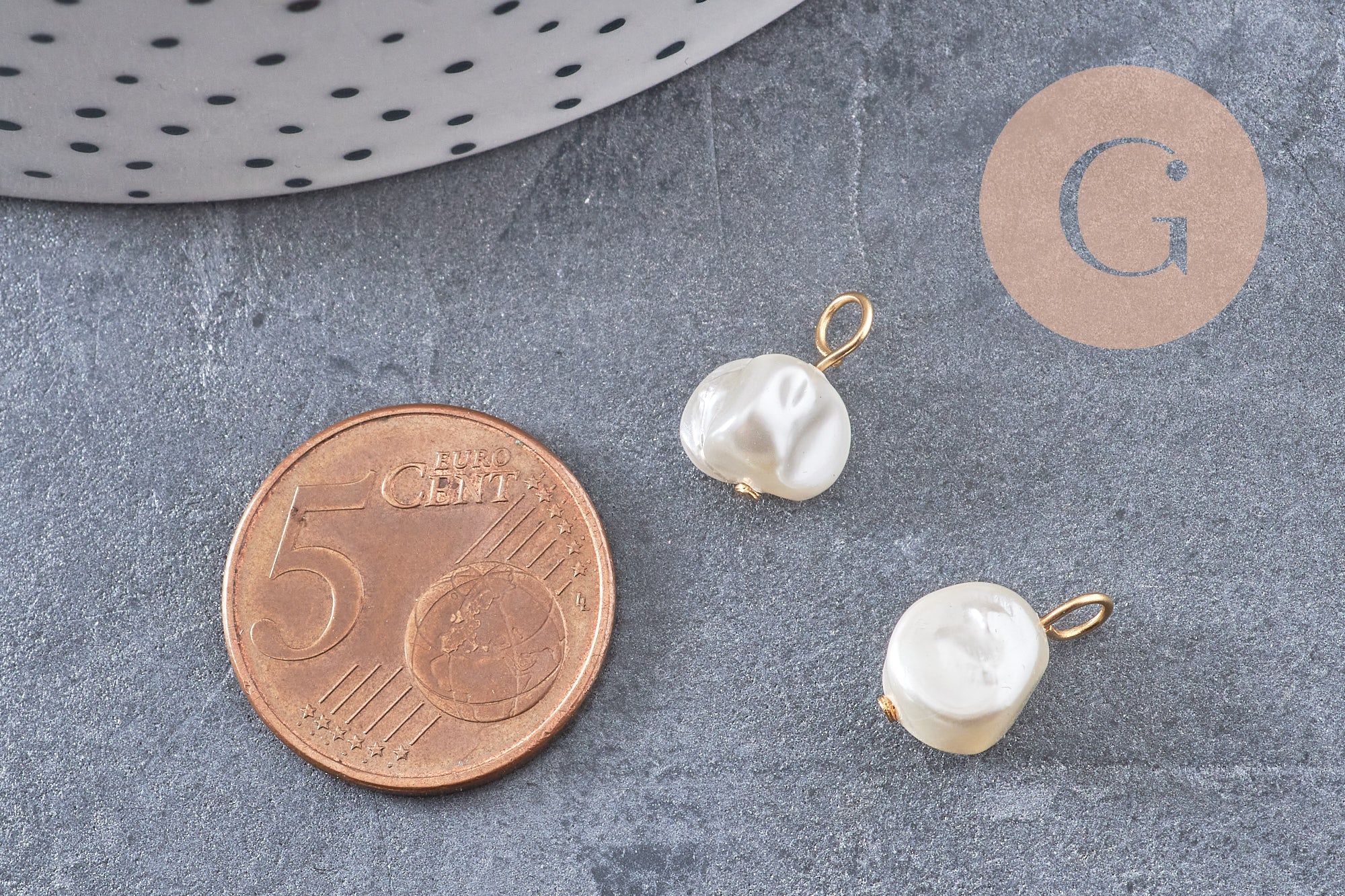 Gingerlily Pendentifs breloque coquillage G10874 14mm doré
