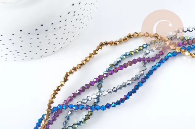 Gingerlily G9050 perles toupies doré 4mm fil 45cm