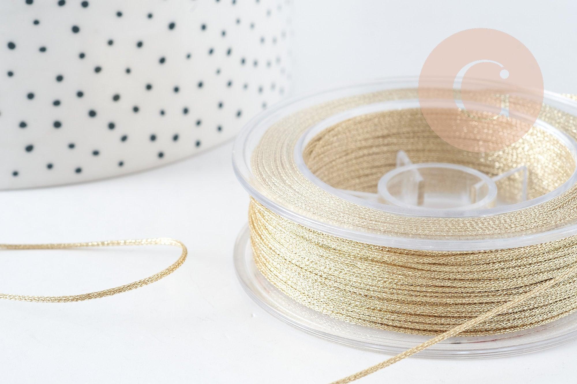 Gingerlily Cordon doré clair G9094 fil polyester 1mm 1 mètre
