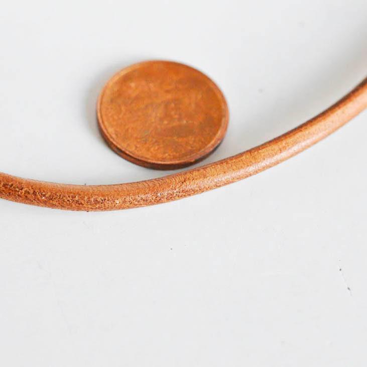Gingerlily Cordon cuir marron G3063 naturel 4mm 1m