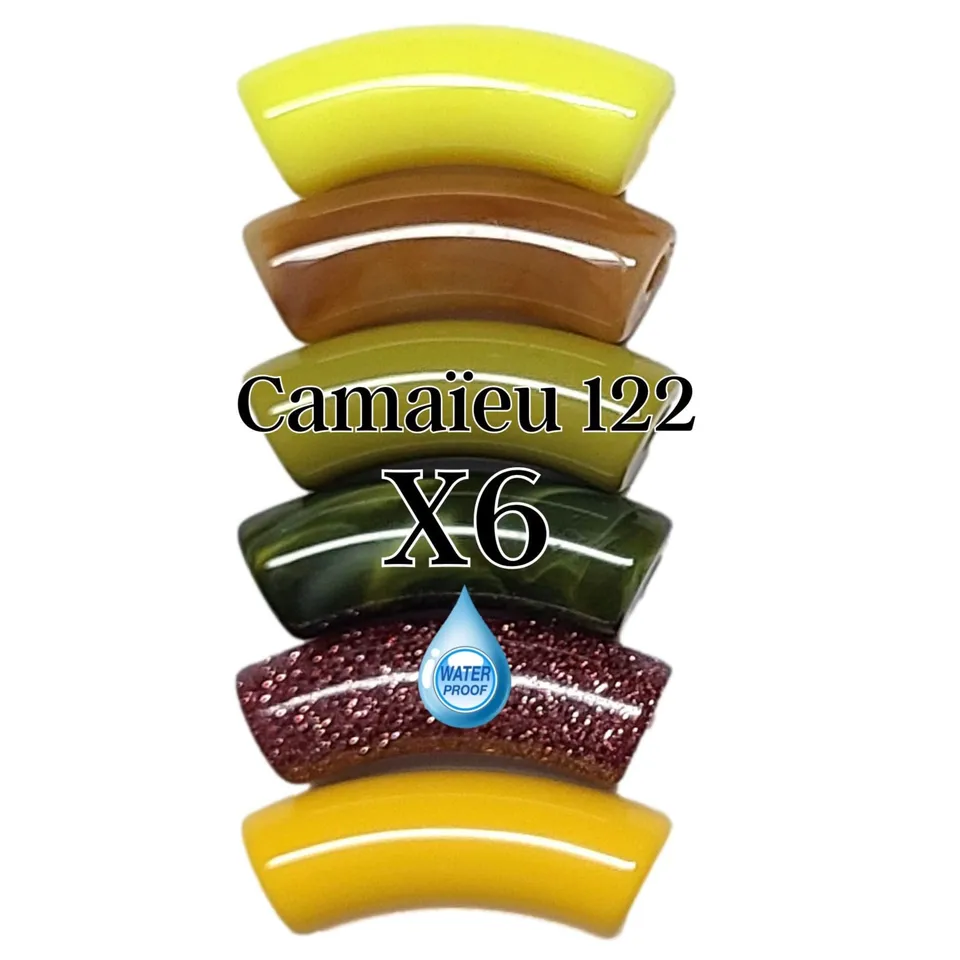 ARTSHOP Camaieux 122 lot 6 tubes incurvés vert 12mm