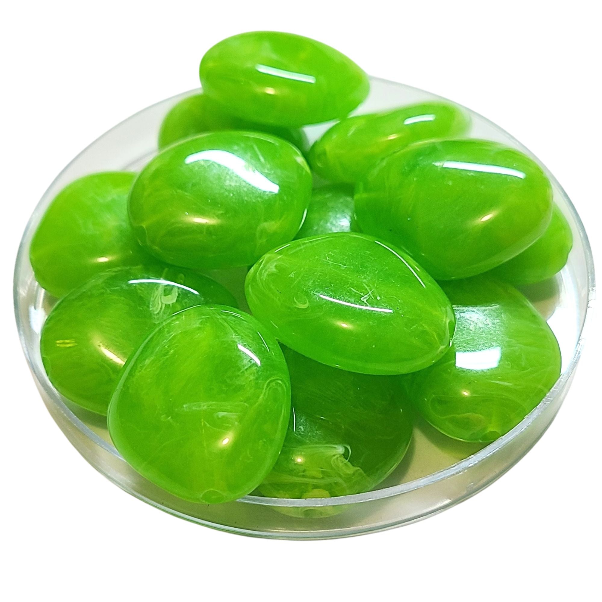 ARTSHOP Galets TIKA 23 perle galet vert prairie marbré x1