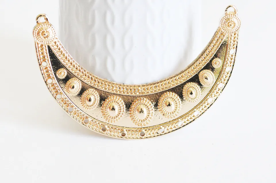 Gingerlily Pendentif connecteur plastron zamac doré 99mm x1
