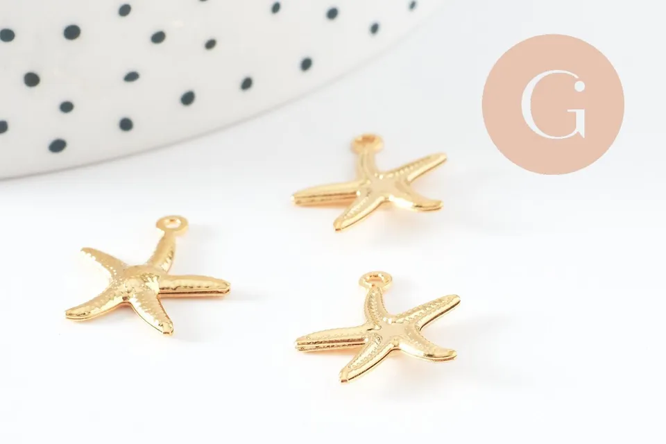Gingerlily G9668 pendentif étoile de mer acier doré 17mm