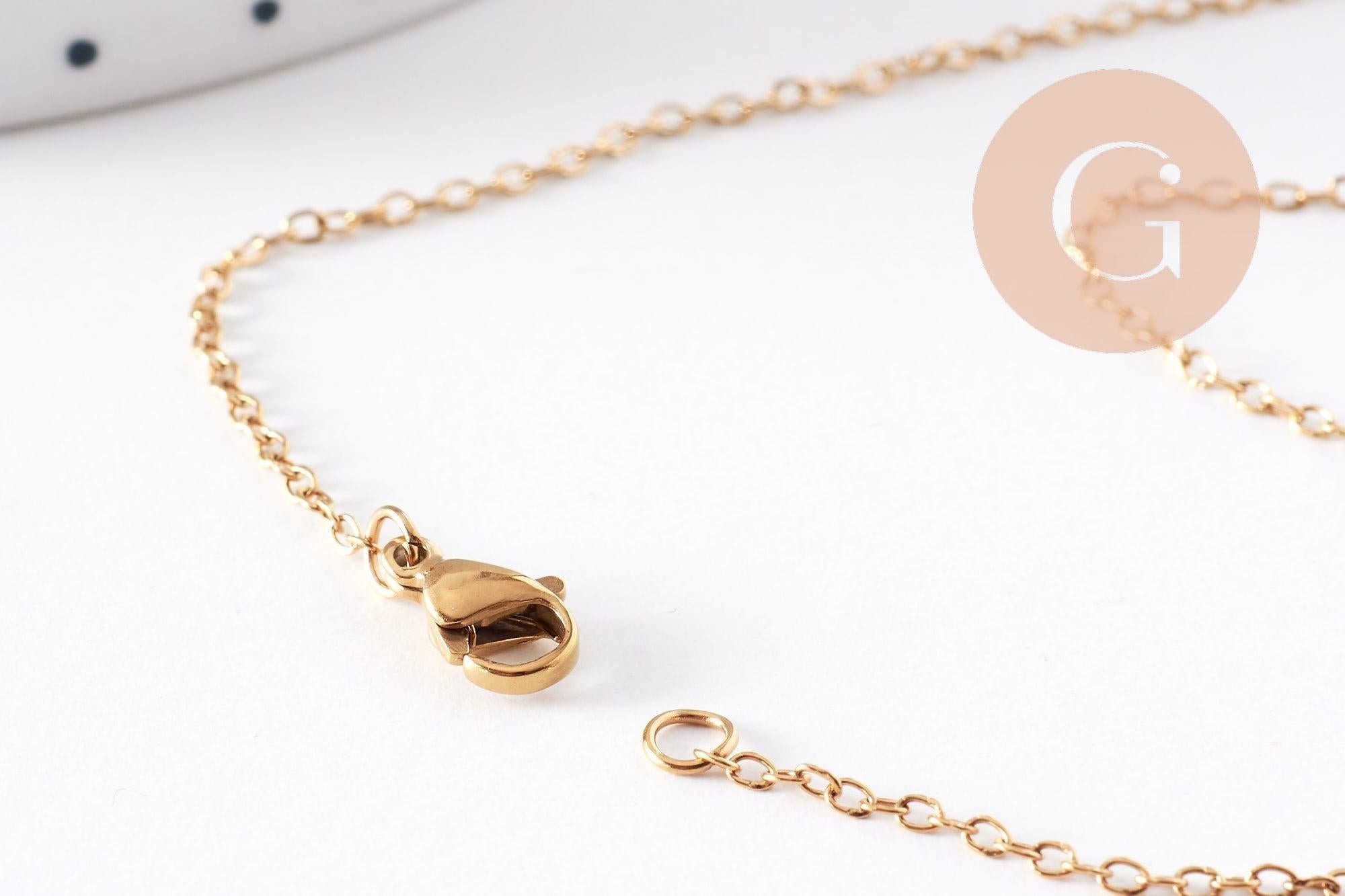 Gingerlily G10265 collier chaîne forçat doré 50 cm