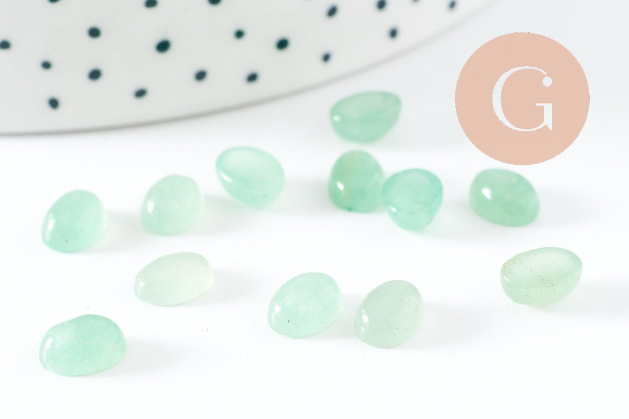 Gingerlily cabochon ovale aventurine naturelle 8x6mm x1