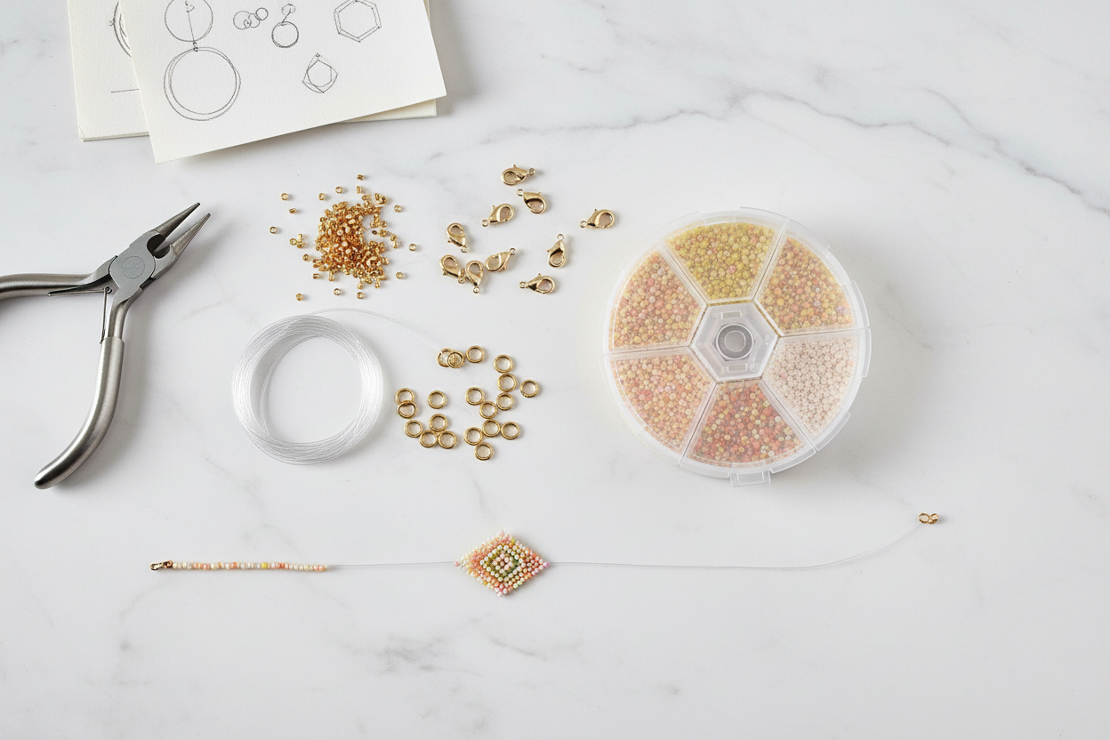 Gingerlily Kits création bijoux kit perles rocaille G9190 jaune-orange