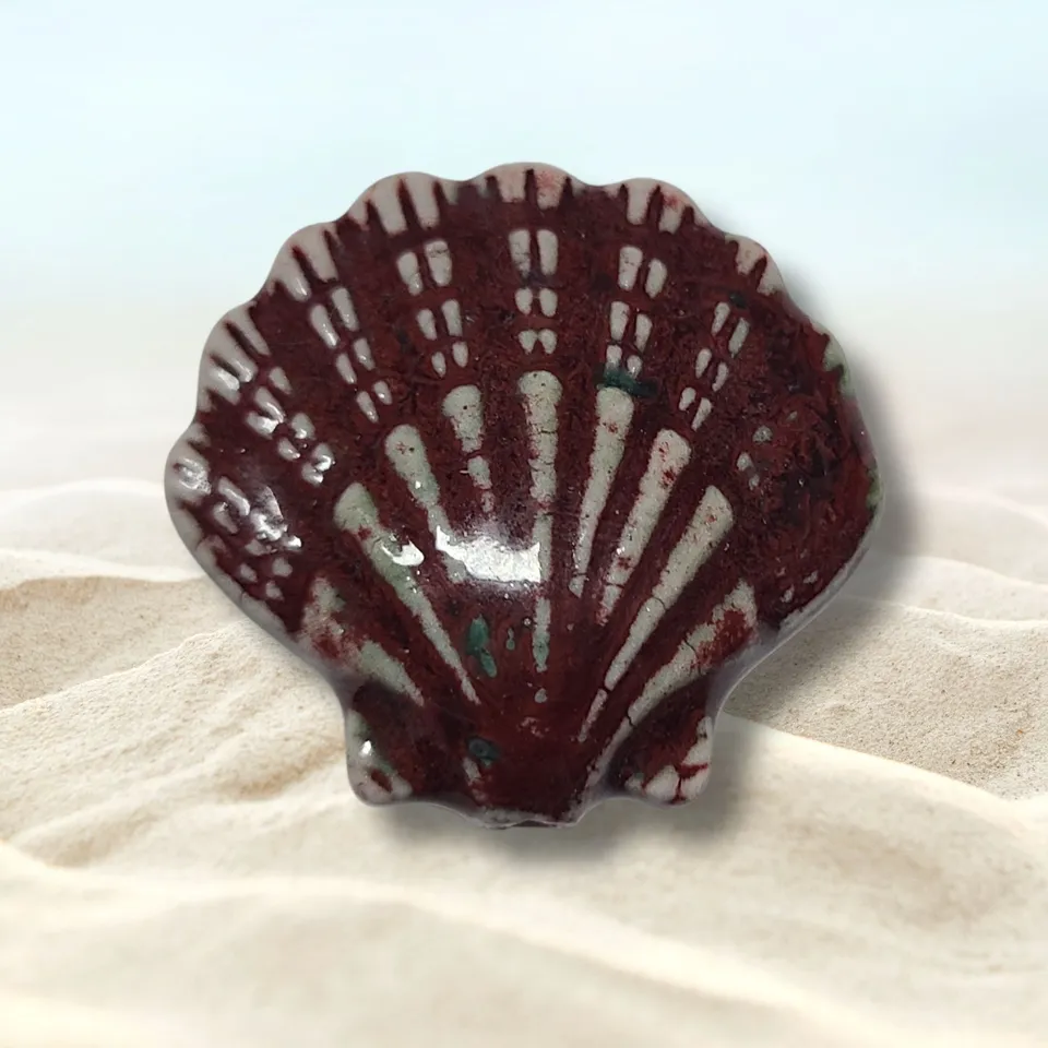 ARTSHOP 6 coquillage céramique chocolat 30MM x1 perle