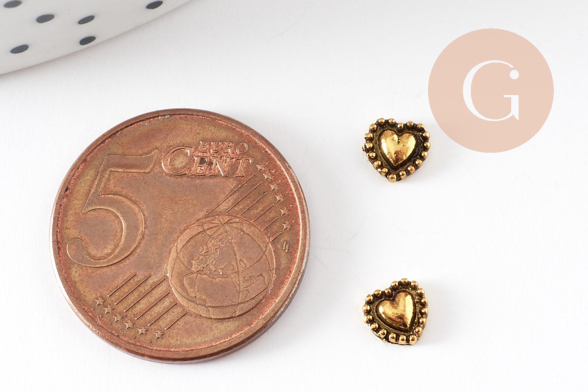 Gingerlily G9384 charm coeur zamac doré 5mm à coller