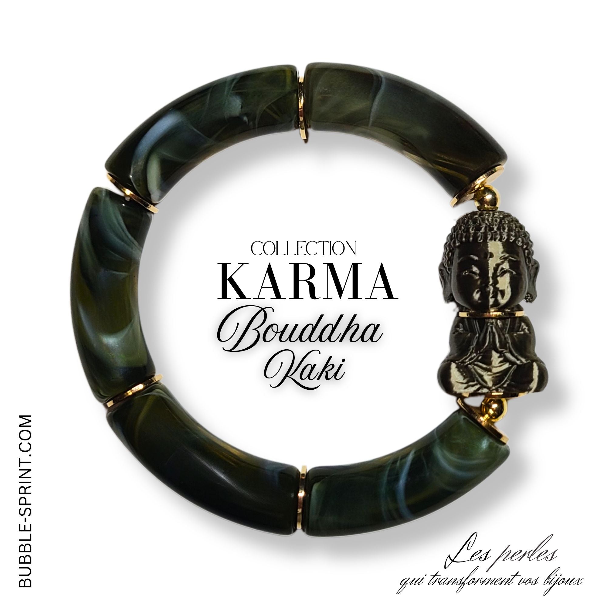 ARTSHOP Bijoux en KITS KARMA bracelet Bouddha kaki kit