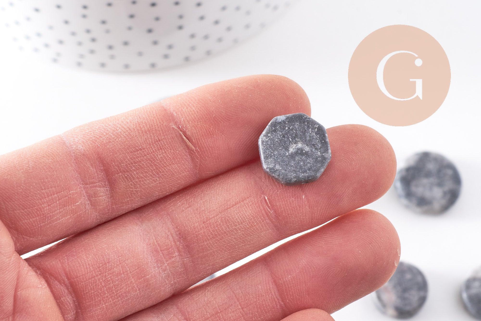 Gingerlily perles disque jaspe gris marbré x5 G10147