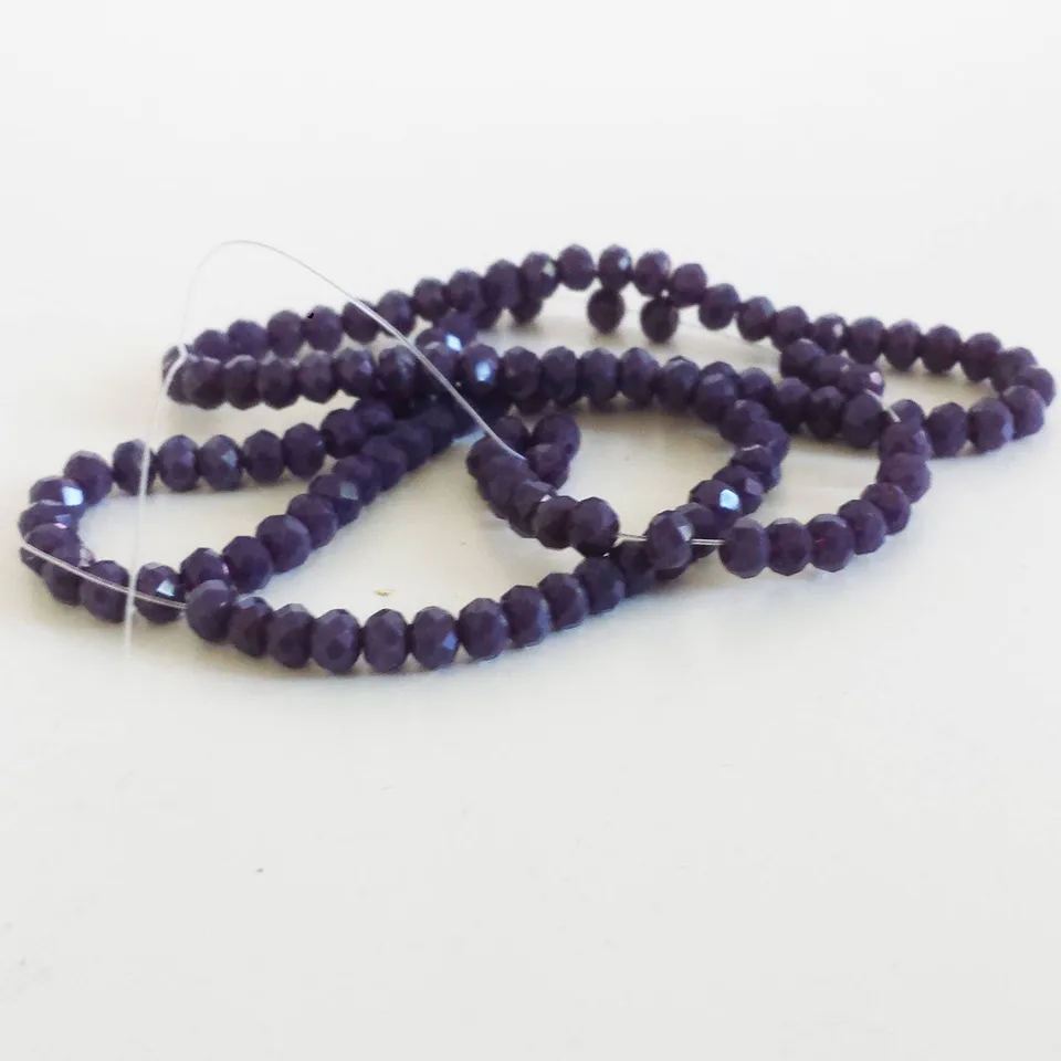 Gingerlily G822 perles toupies verre violet foncé 4 mm x20