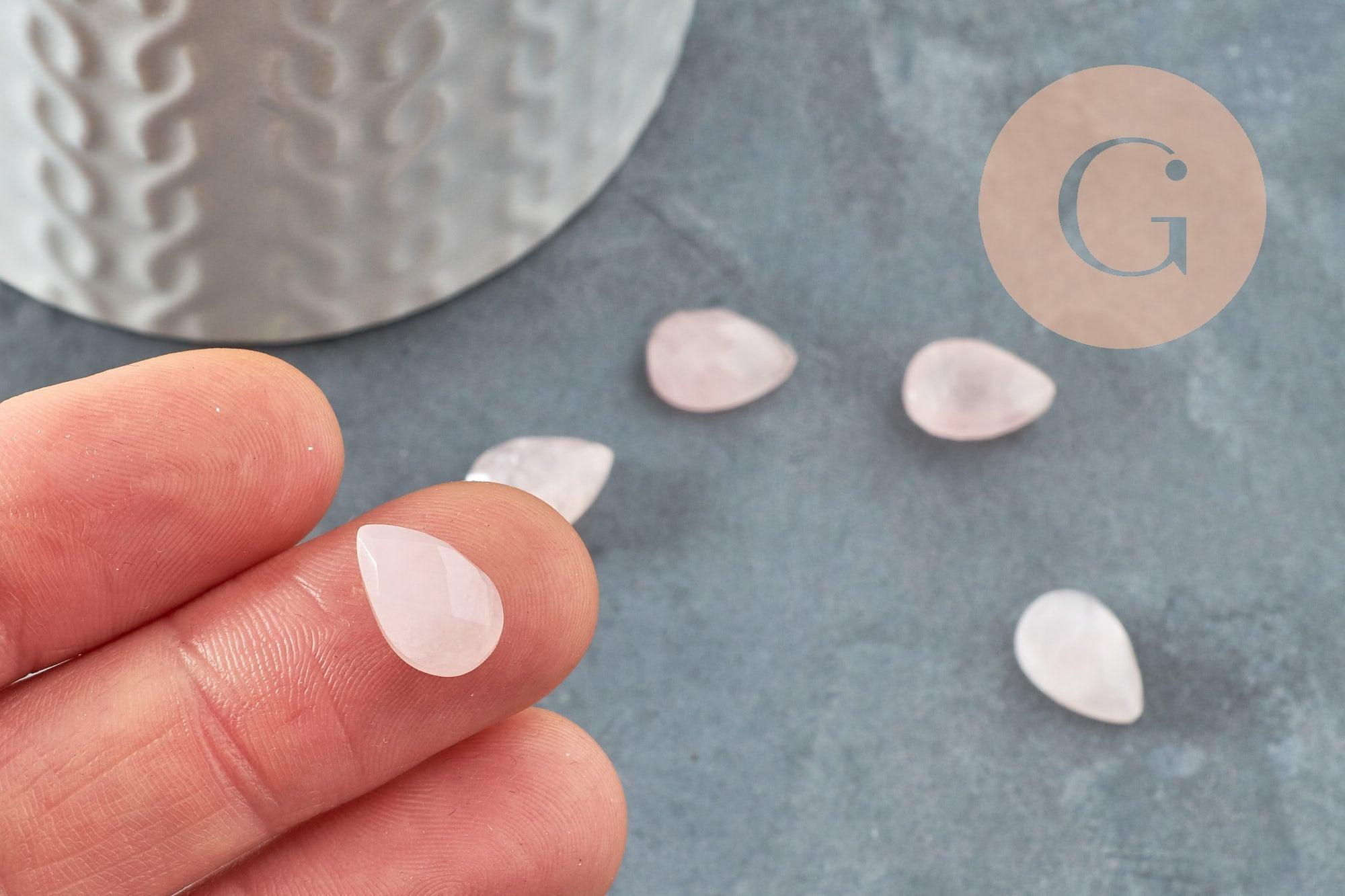 Gingerlily Cabochons G9962 cabochon quartz rose goutte 13x8mm