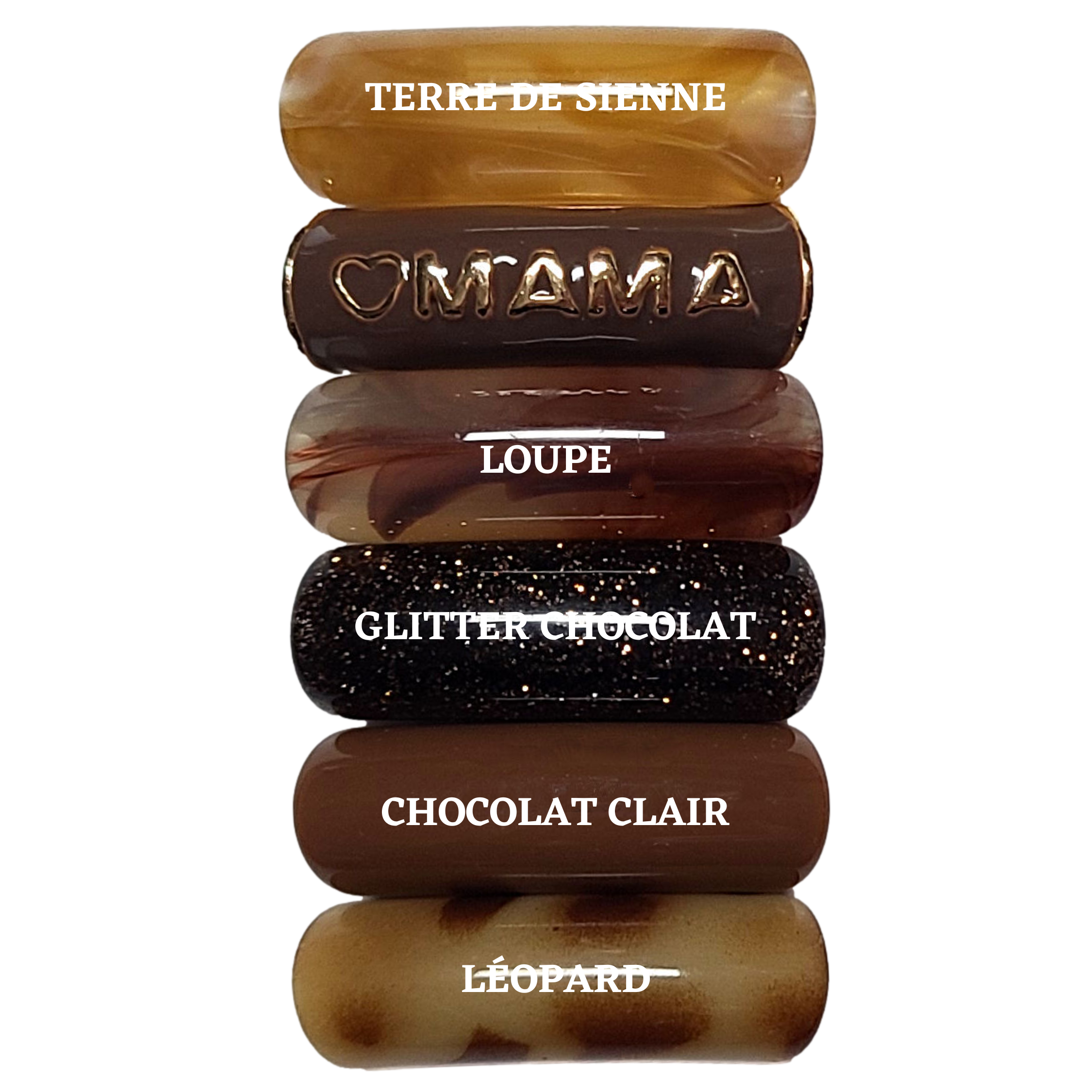 ARTSHOP Camaieux Lot 6 Tubes Incurvés 12MM Marron