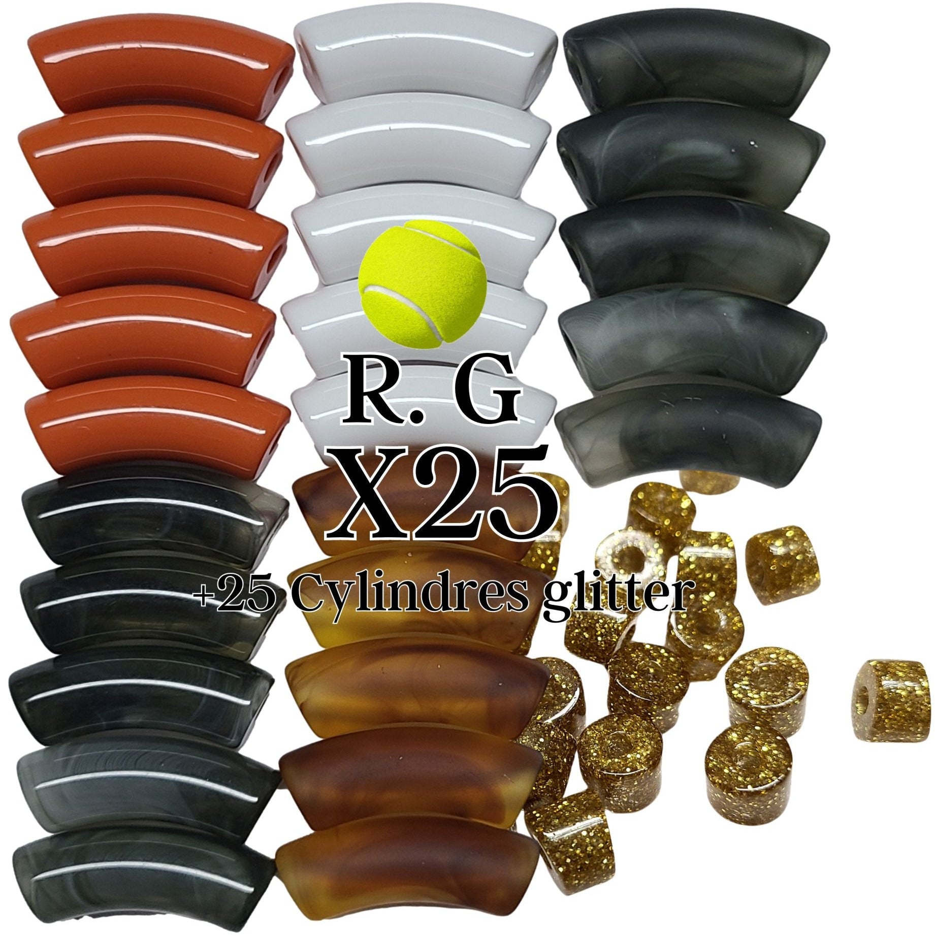 ARTSHOP Camaieu 83 lot tubes incurvés 12 mm mixte 50 pcs