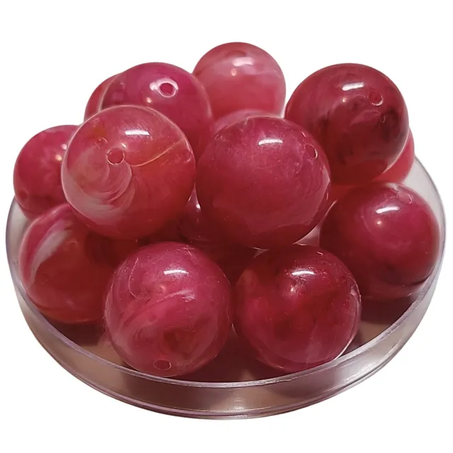 ARTSHOP Boules 24MM perles 366 fuchsia marbré x10