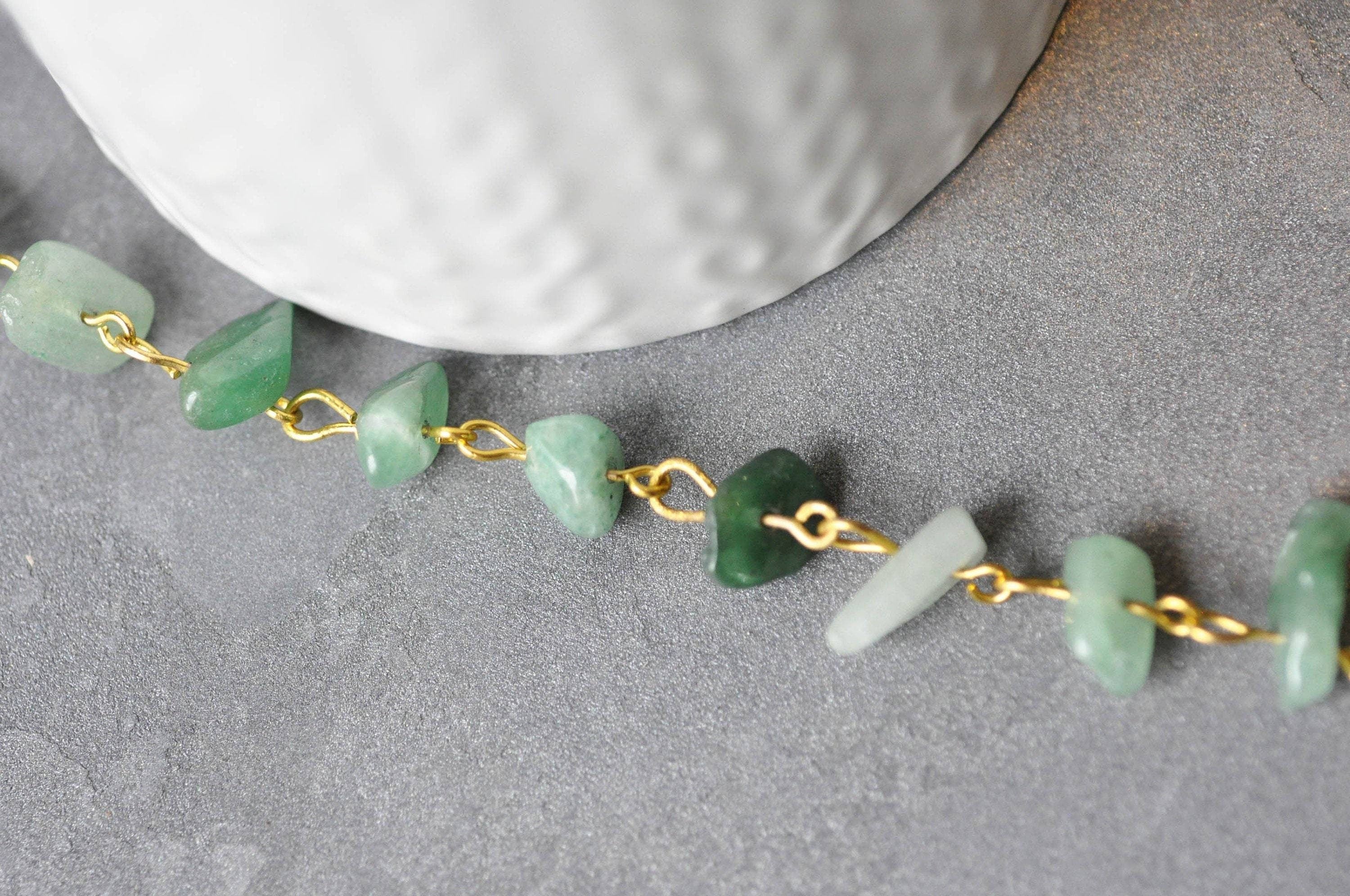 Gingerlily Chaînes Chaîne Dorée Aventurine 4.5mm 50cm