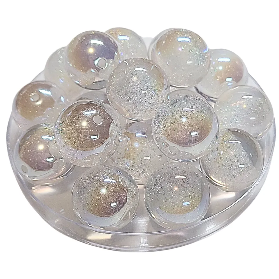 ARTSHOP Boules Glitters 261 Blanc perles acryliques x10 20 mm