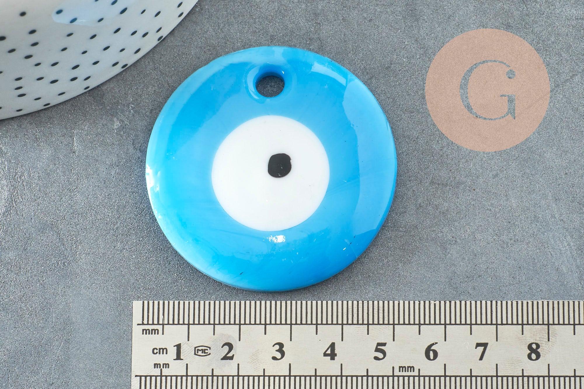 Gingerlily Mauvais Oeil G9444 pendentif verre bleu ciel 50mm x1