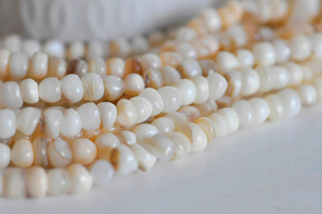 Gingerlily Perles G531 perles coquillage beige nacre 6-7mm
