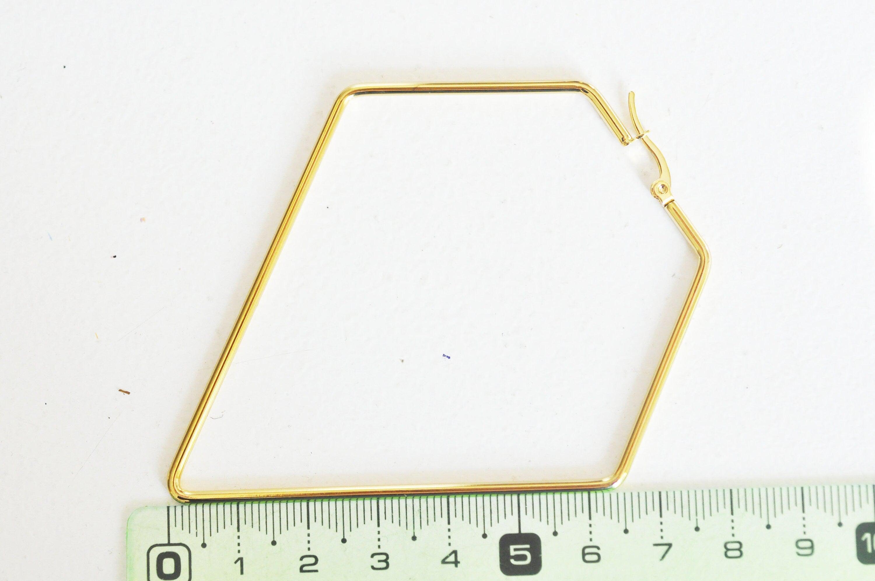 Gingerlily Créole diamant géométrique acier doré 87mm